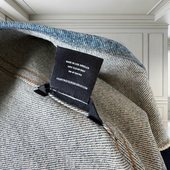 🔥 424 Reworked Denim Workshirt Hoodie – Rare Streetwear Grail (Size M) 🔥 - Picture 6 of 6